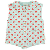 Piupiuchick Jumpsuit lightblue w/ hearts