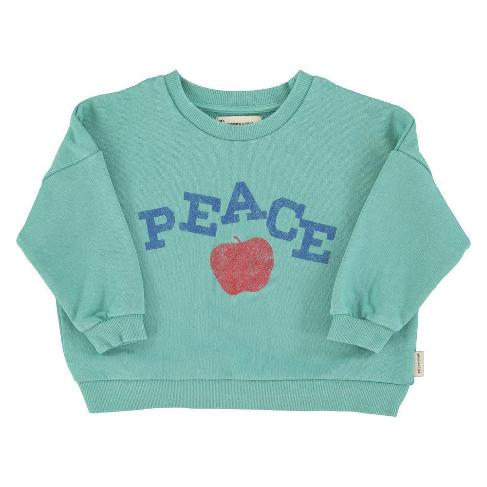 Piupiuchick Sweatshirt turquoise w/ peace