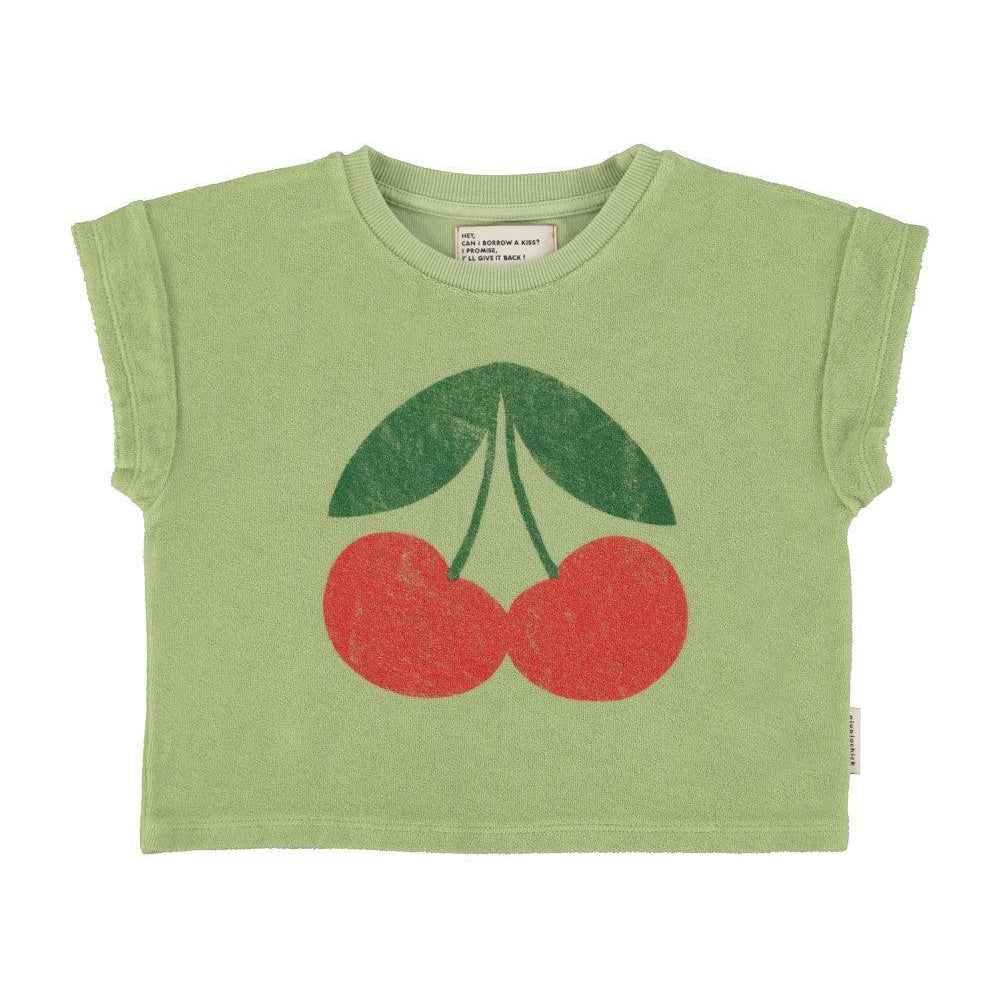 Piupiuchick T-shirt light olive w/ cherry
