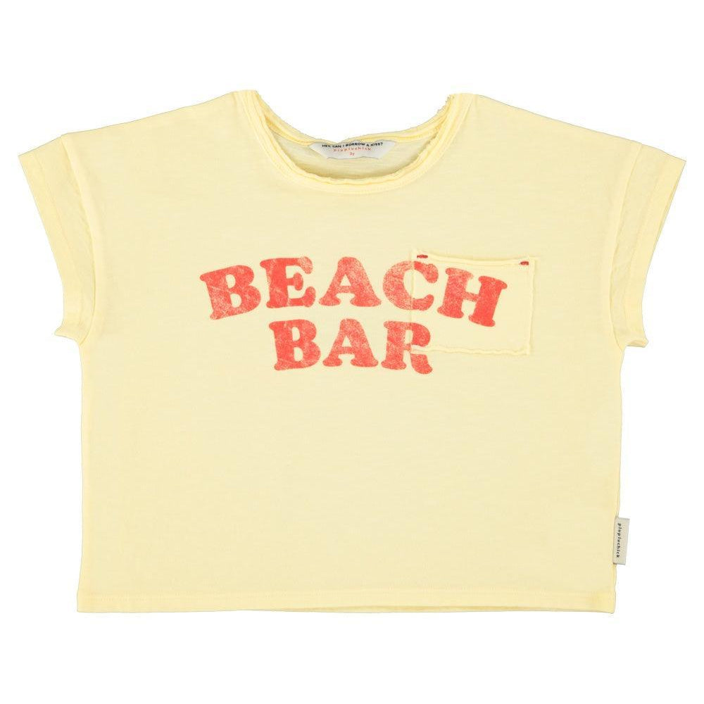 Piupiuchick T-shirt Light Yellow w/ Beach bar