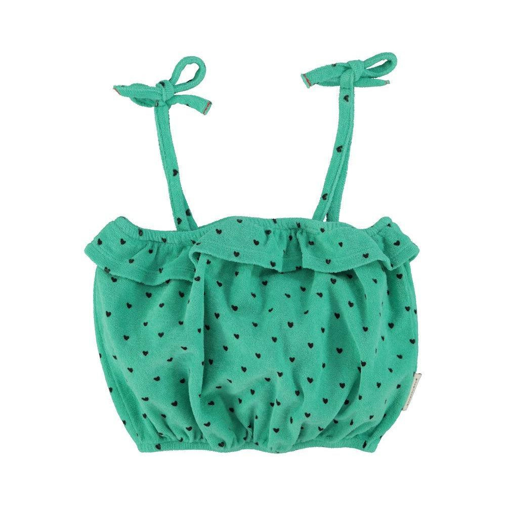 Piupiuchick Top green w/ black hearts