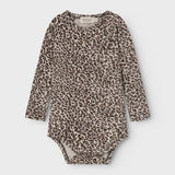MarMar Copenhagen | Leo romper longsleeve | Dark brown leo