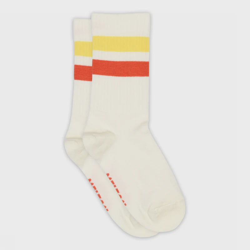 Melton | Sporty stripe socks - snow white