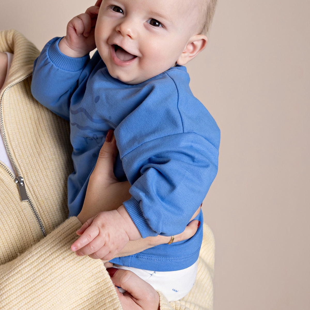Petit Maison| Ker Sweater with chest print | Regata Blue