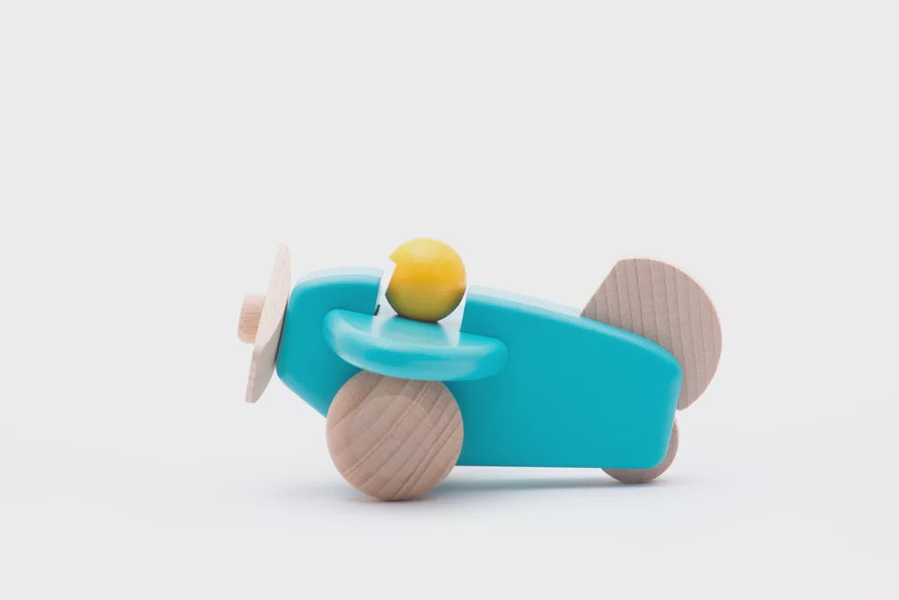 Bajo | houten Vliegtuig met piloot | Blauw
