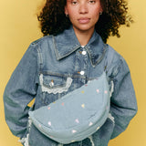 Studio Noos | Denim Adult Fanny Pack | Light Blue Hearts