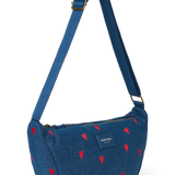 Studio Noos | Denim Adult Fanny Pack | Dark Blue Red Hearts
