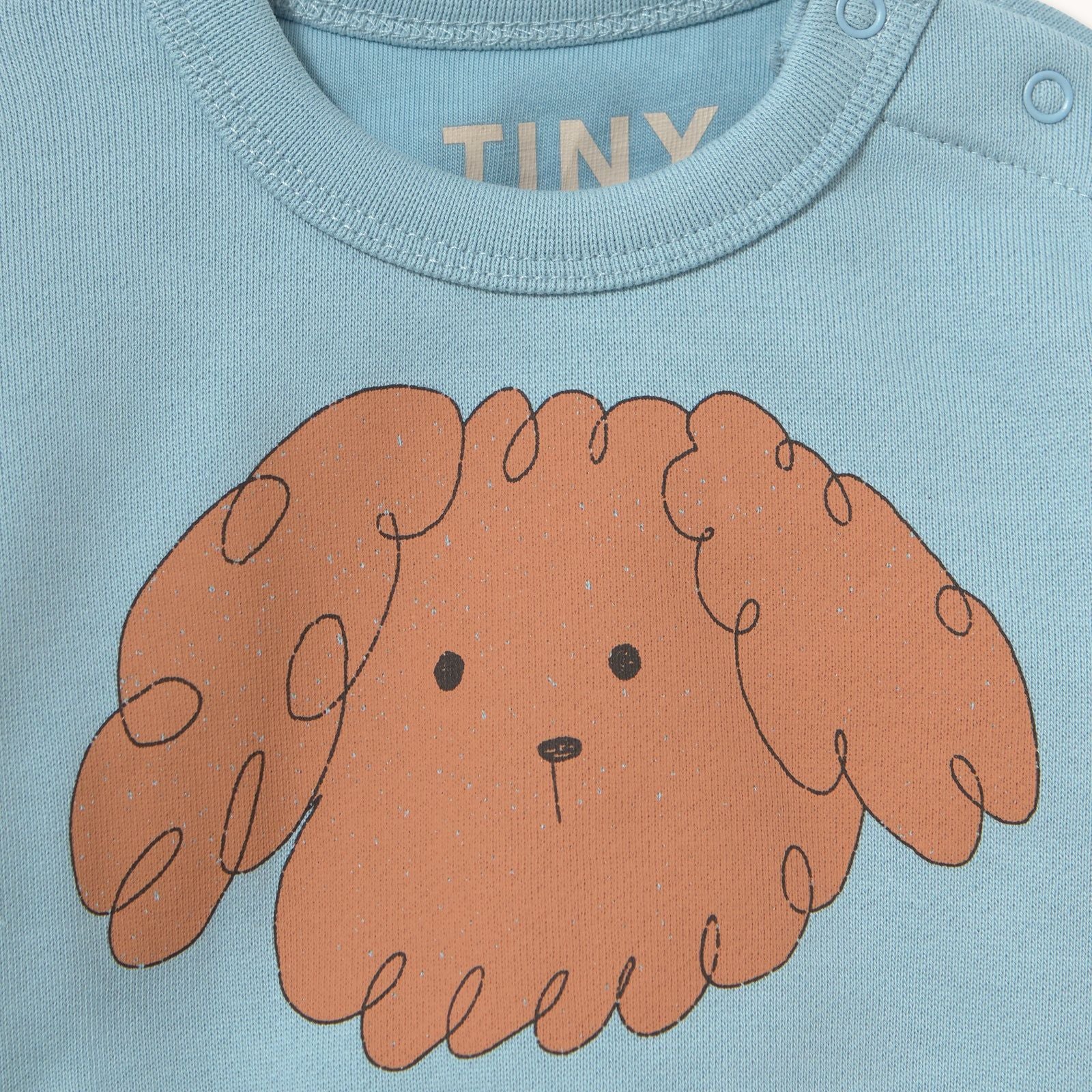 Tinycottons | Curly Dog Graphic Baby Sweatshirt | Denim Blue