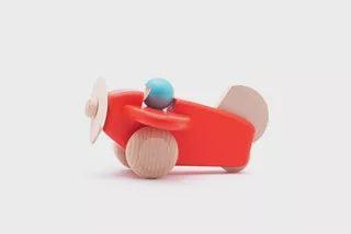 Bajo | houten Vliegtuig met piloot | Rood