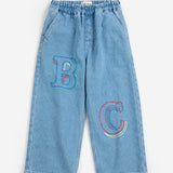 Bobo Choses | Broek | Bobo Choses Embossed denim pants | Blue