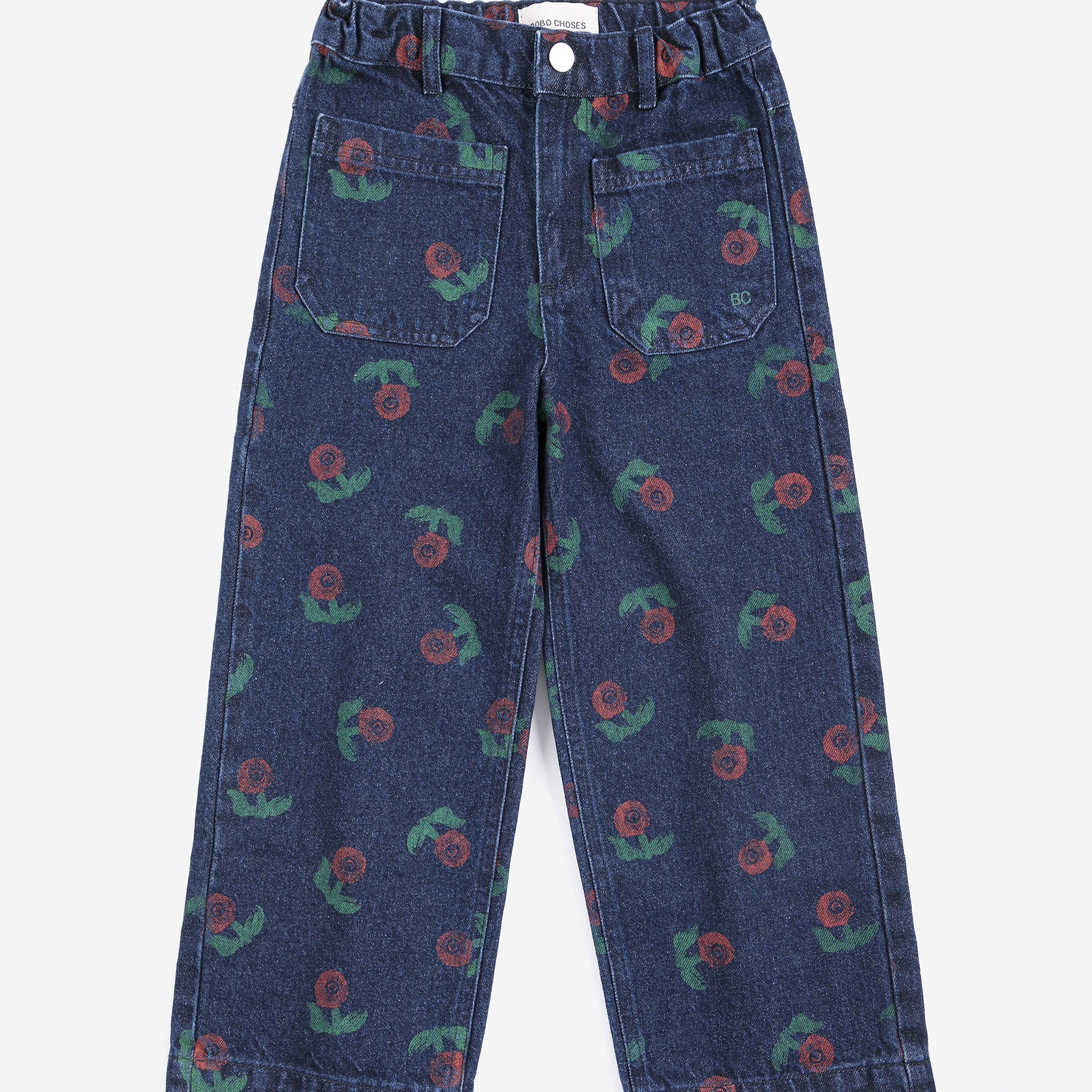 Bobo Choses | Broek | Stamp Bloom all over denim pants | Navy Blue