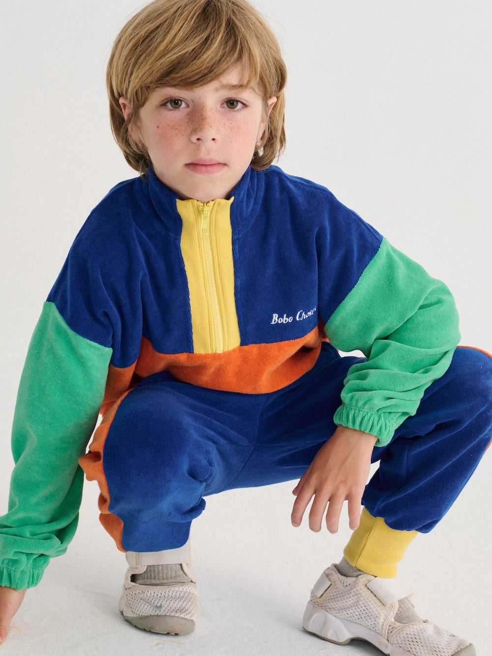 Bobo Choses | Color block zipped sweatshirt