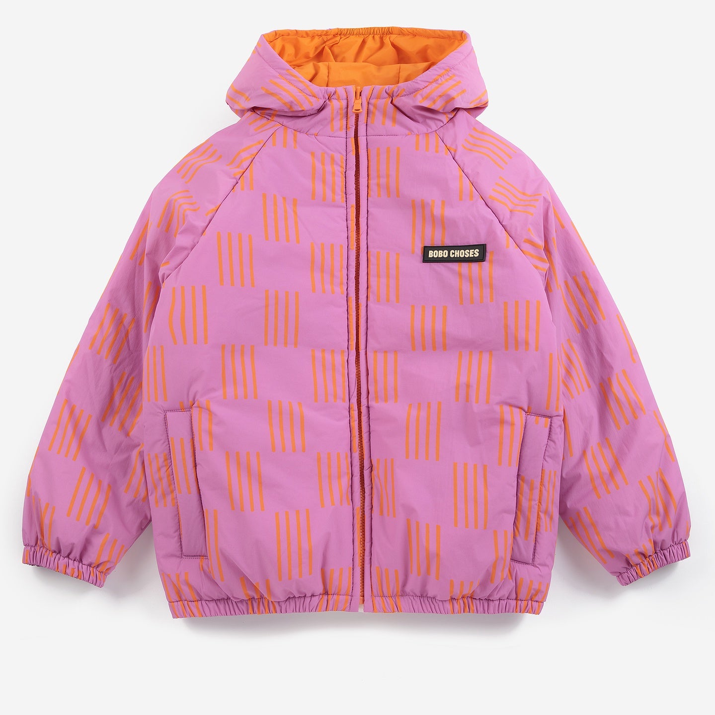 Bobo Choses | Jas | Almost Moiré all over reversible anorak | Fuchsia