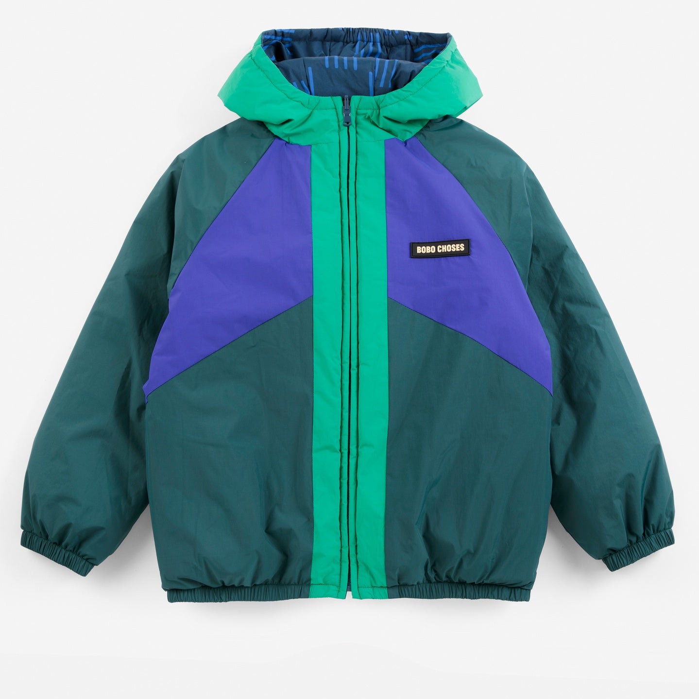 Bobo Choses | Jas | Almost Moiré all over reversible anorak | Navy Blue