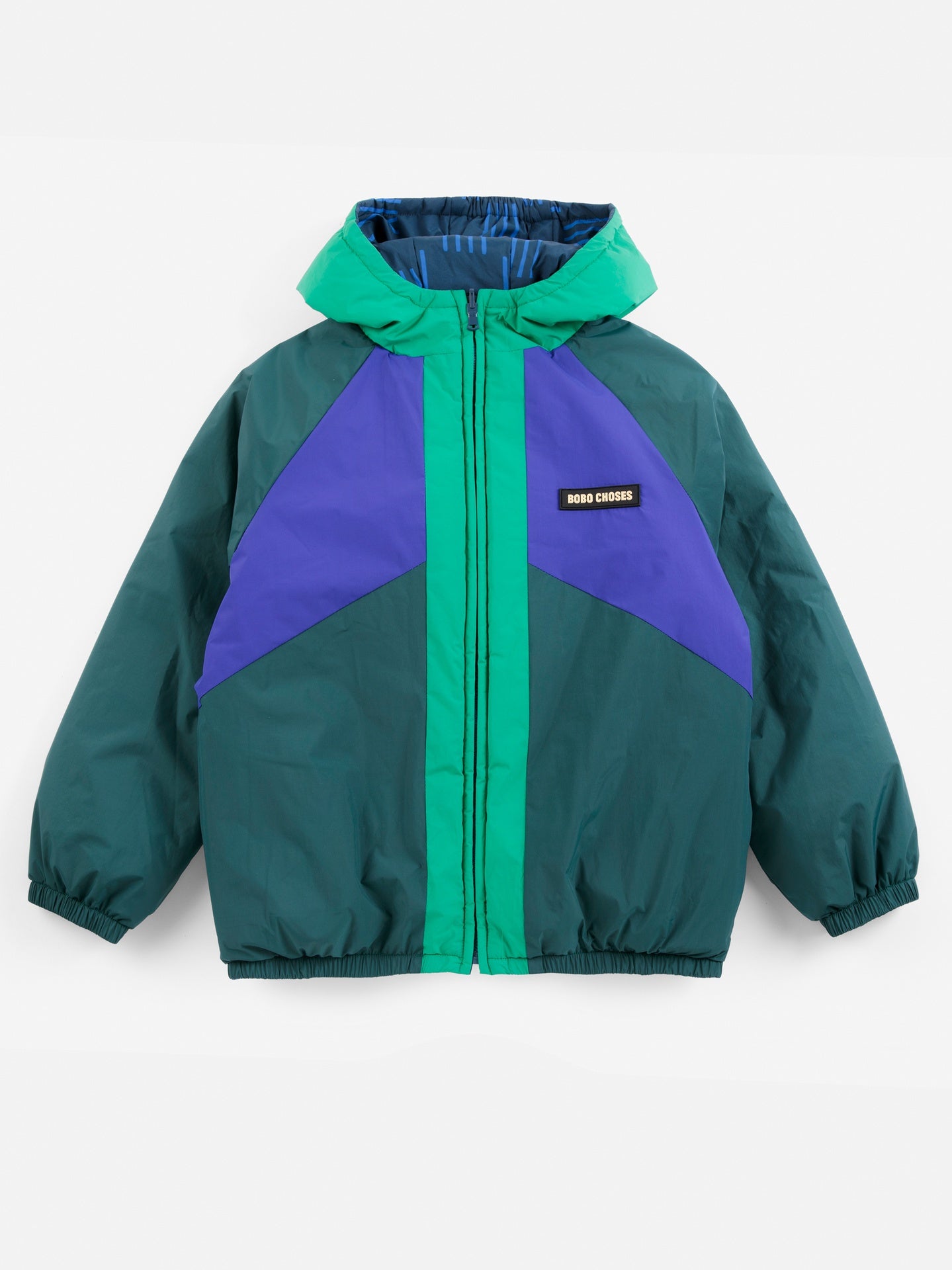 Bobo Choses | Jas | Almost Moiré all over reversible anorak | Navy Blue
