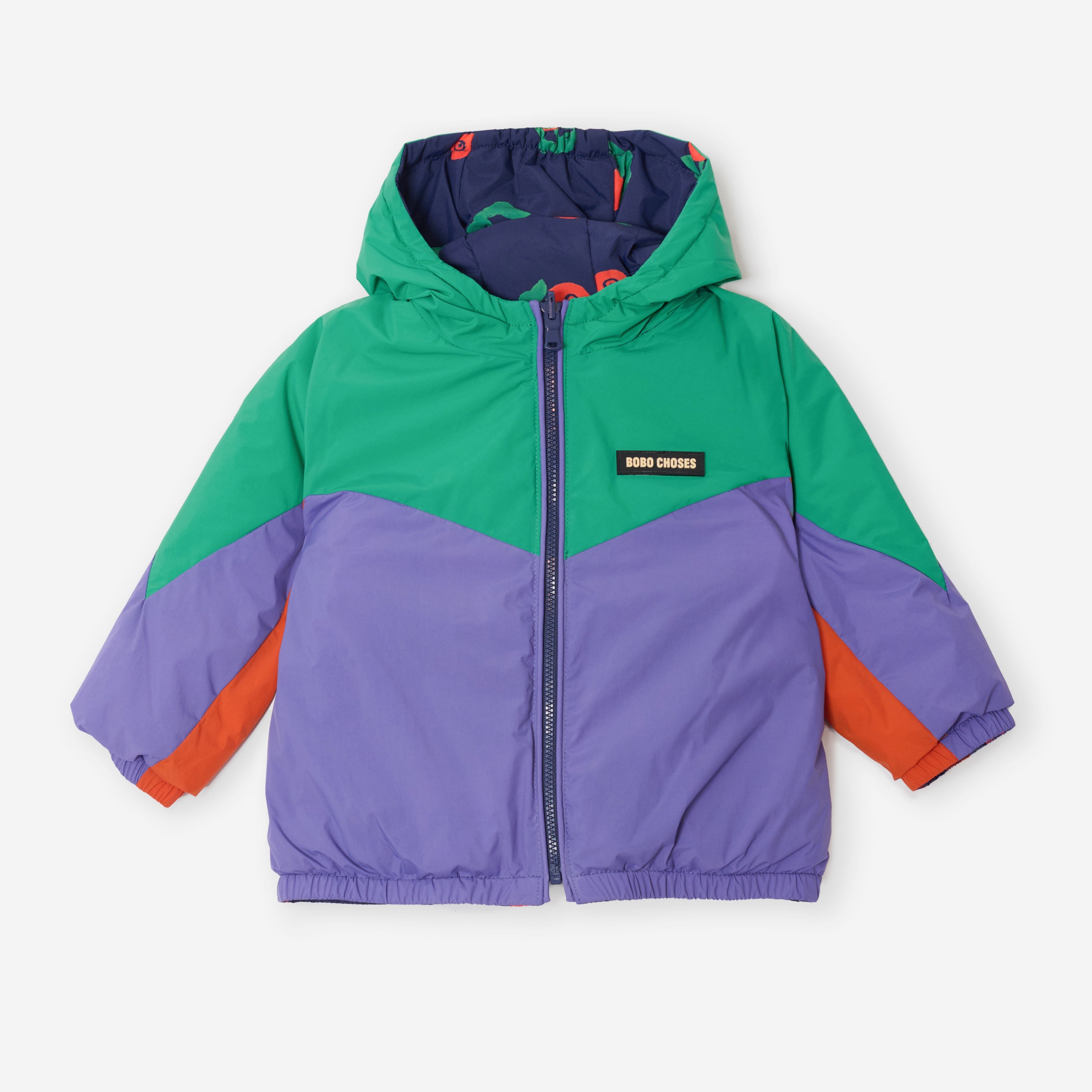 Bobo Choses | Jas | Stamp Bloom all over reversible anorak | Navy Blue