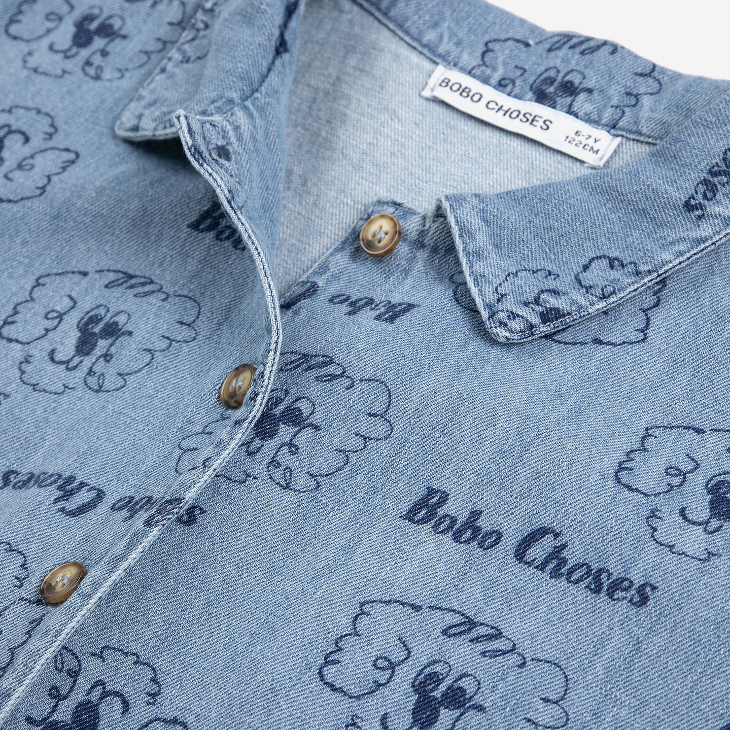 Bobo Choses | Pickle The Dog all over denim shirt