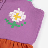 Bobo Choses | Pixel Daisy color block woven dress