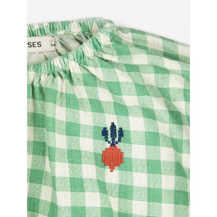 Bobo Choses Pixel Sugar Beet vichy woven blouse