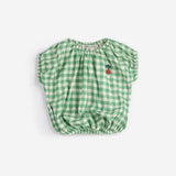 Bobo Choses Pixel Sugar Beet vichy woven blouse
