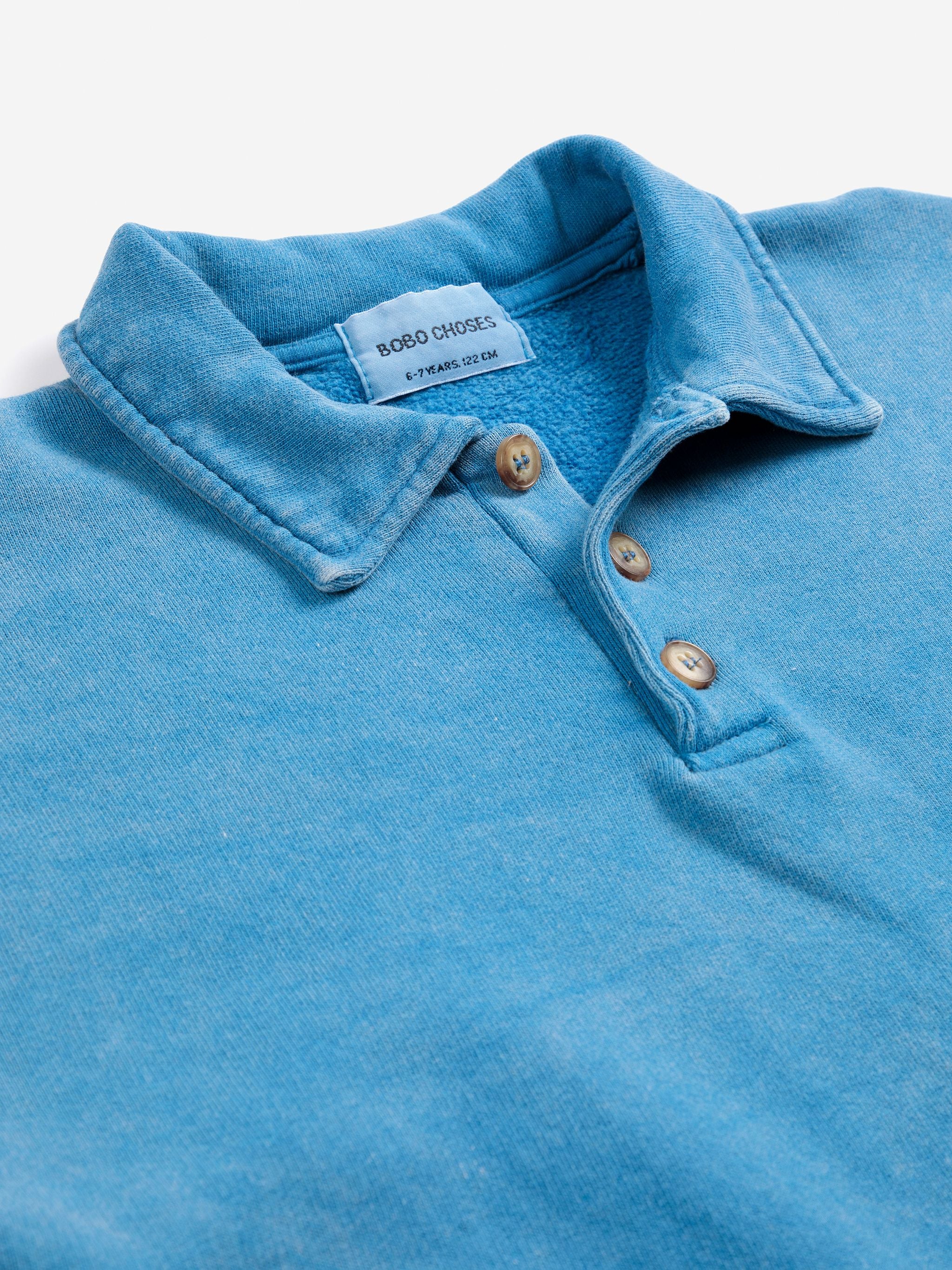 Bobo Choses | Sweater | Beast Tag polo sweatshirt | Light Blue