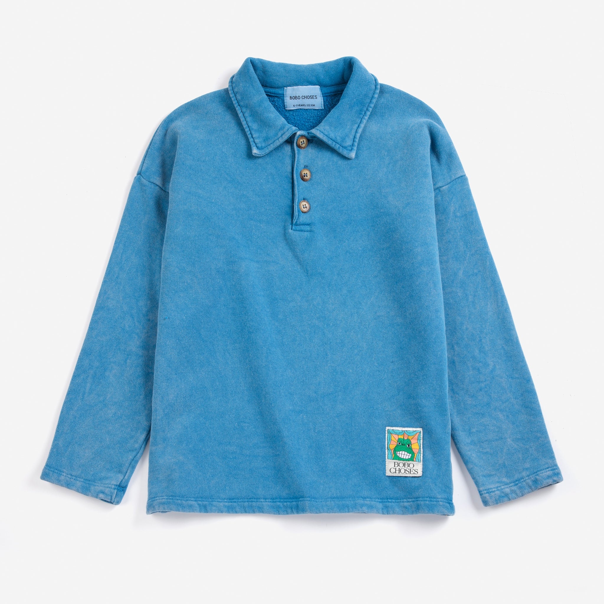 Bobo Choses | Sweater | Beast Tag polo sweatshirt | Light Blue