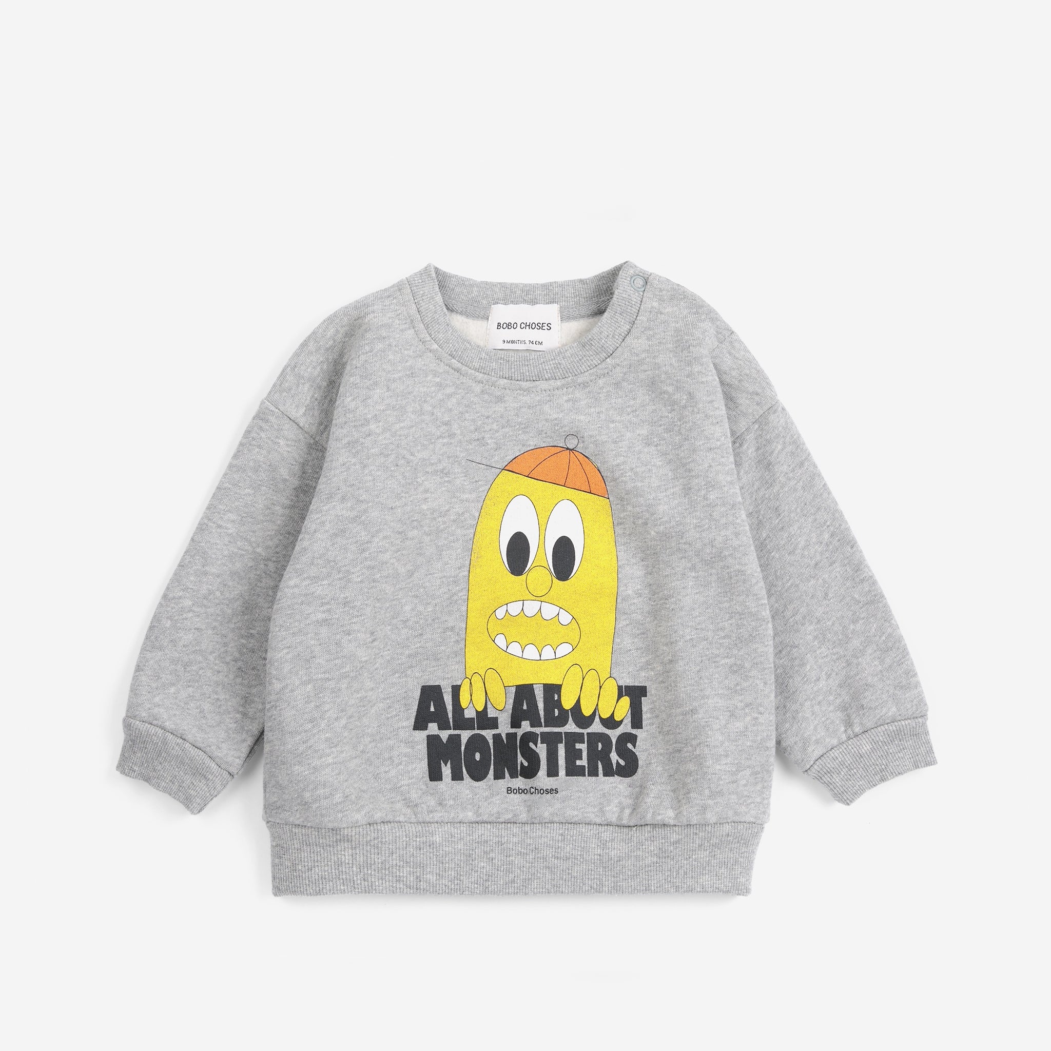 Bobo Choses | Sweater Bigtooth Lemon sweatshirt | Light Heather Grey