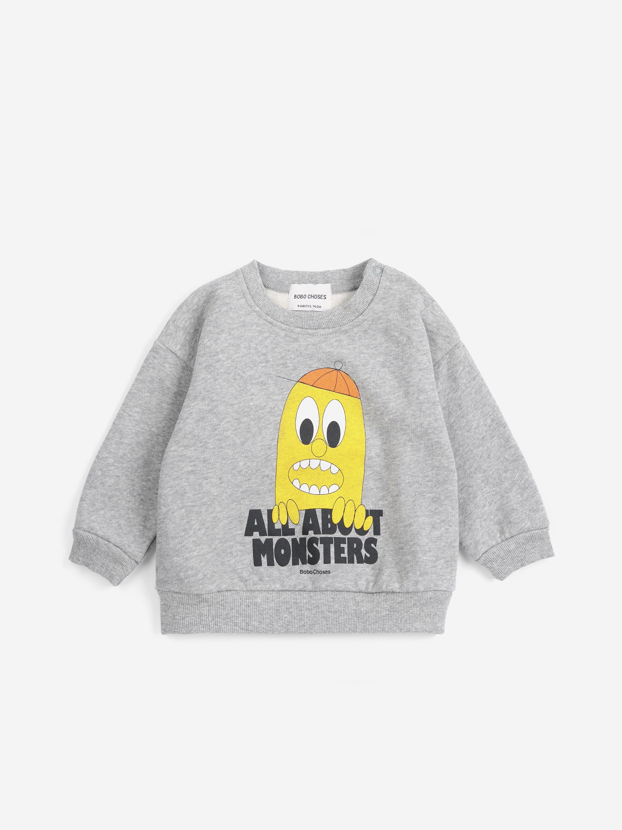 Bobo Choses | Sweater Bigtooth Lemon sweatshirt | Light Heather Grey