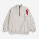 Bobo Choses | Sweater | Bobo Choses Bolder half zipped sweatshirt | Light Heather Grey