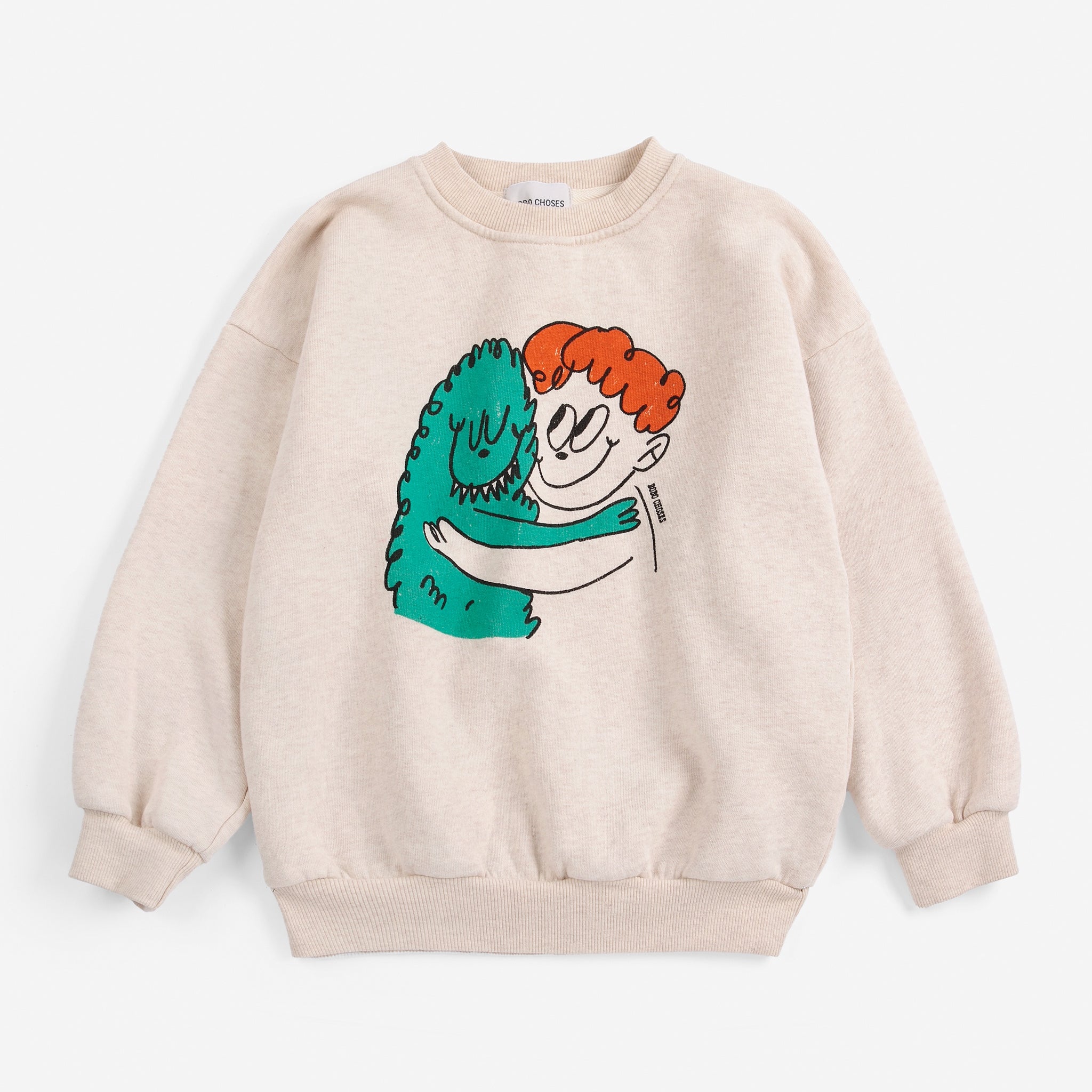 Bobo Choses | Sweater | Hug Hairy Monster sweatshirt | Beige