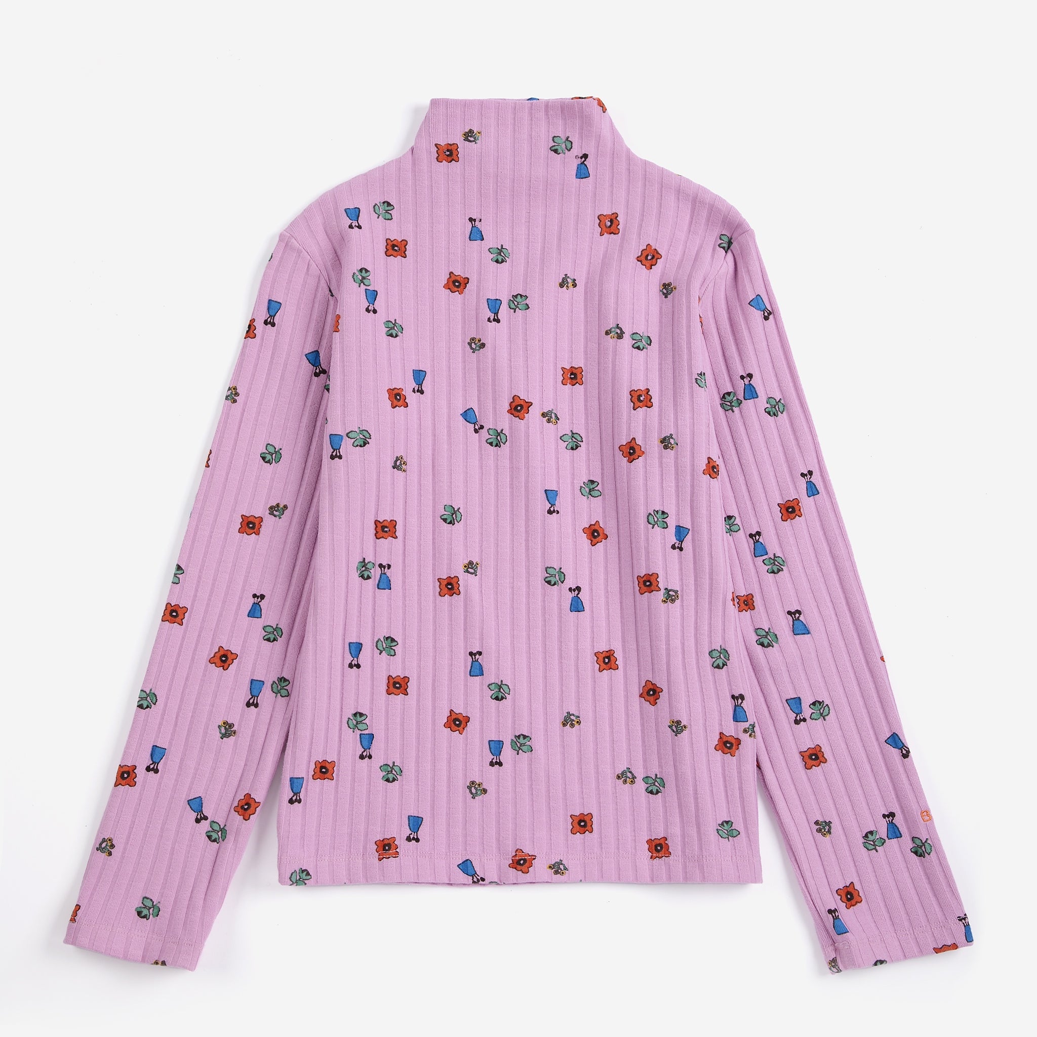 Bobo Choses | T-shirt | Blossom all over turtleneck T-shirt | Pink