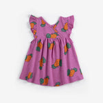 Bobo Choses | Tangerine all over ruffled dress