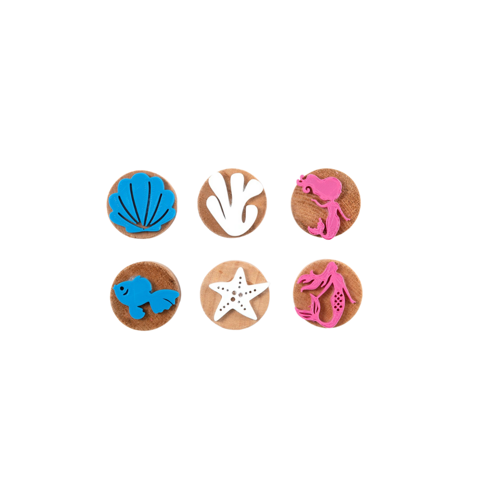 ChildGen | Wooden stamp | Mermaid set