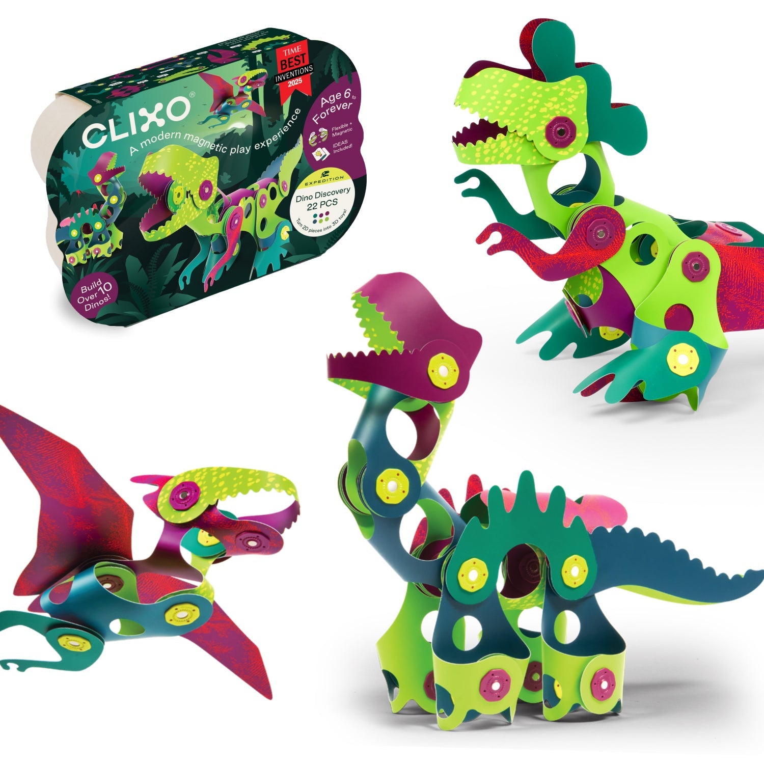 Clixo | Dino Discovery Pack | 22 stuks