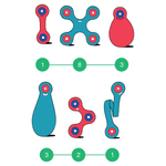 Clixo | Itsy pack flamingo/turquoise - 18 stuks