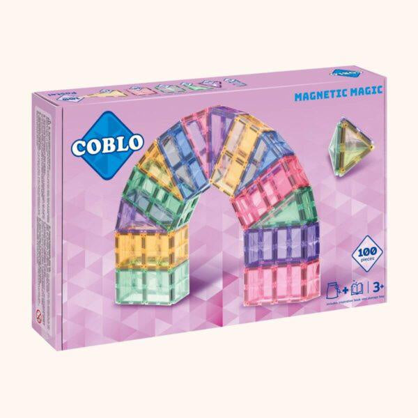 Coblo | Pastel knikkerbaan - 100 stuks