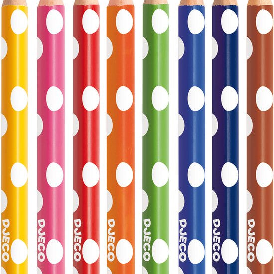Djeco | Driehoekige Kleurpotloden | 8 kleuren