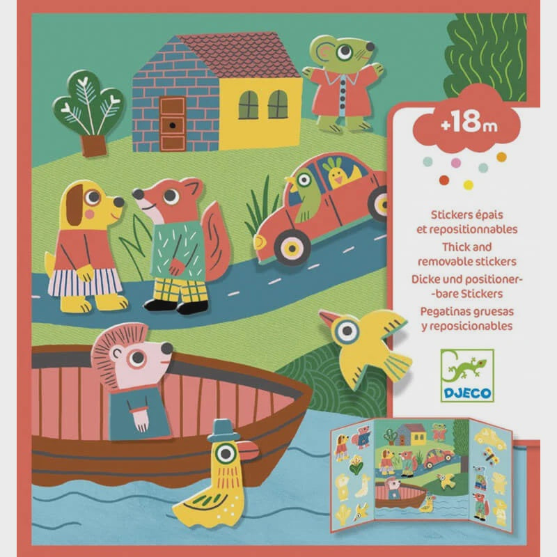 Djeco | Herplaatsbare stickers | Dieren