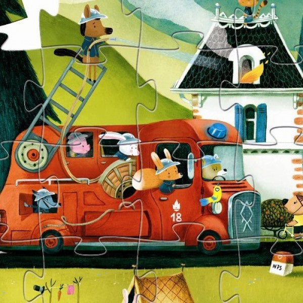 Djeco | Puzzel Brandweerwagen - 16 stuks