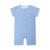 Petit Maison|Sem bodysuit s/sl double jersey | AOP Blue Stripes