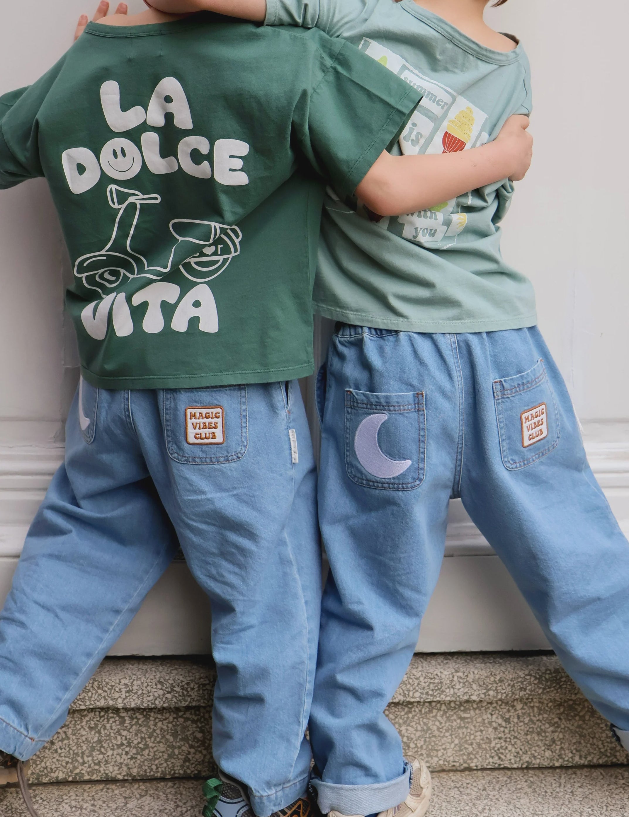 Ella & Rapha | Blue denim pants MOON kids