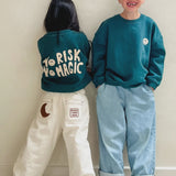 Ella and Rapha | little No Risk No Magic sweatshirt teal blue | Blue
