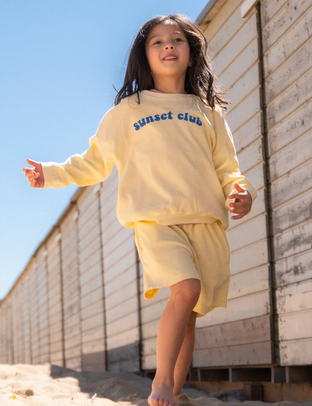 Ella and rapha | Sweater terry sunset club - butter yellow