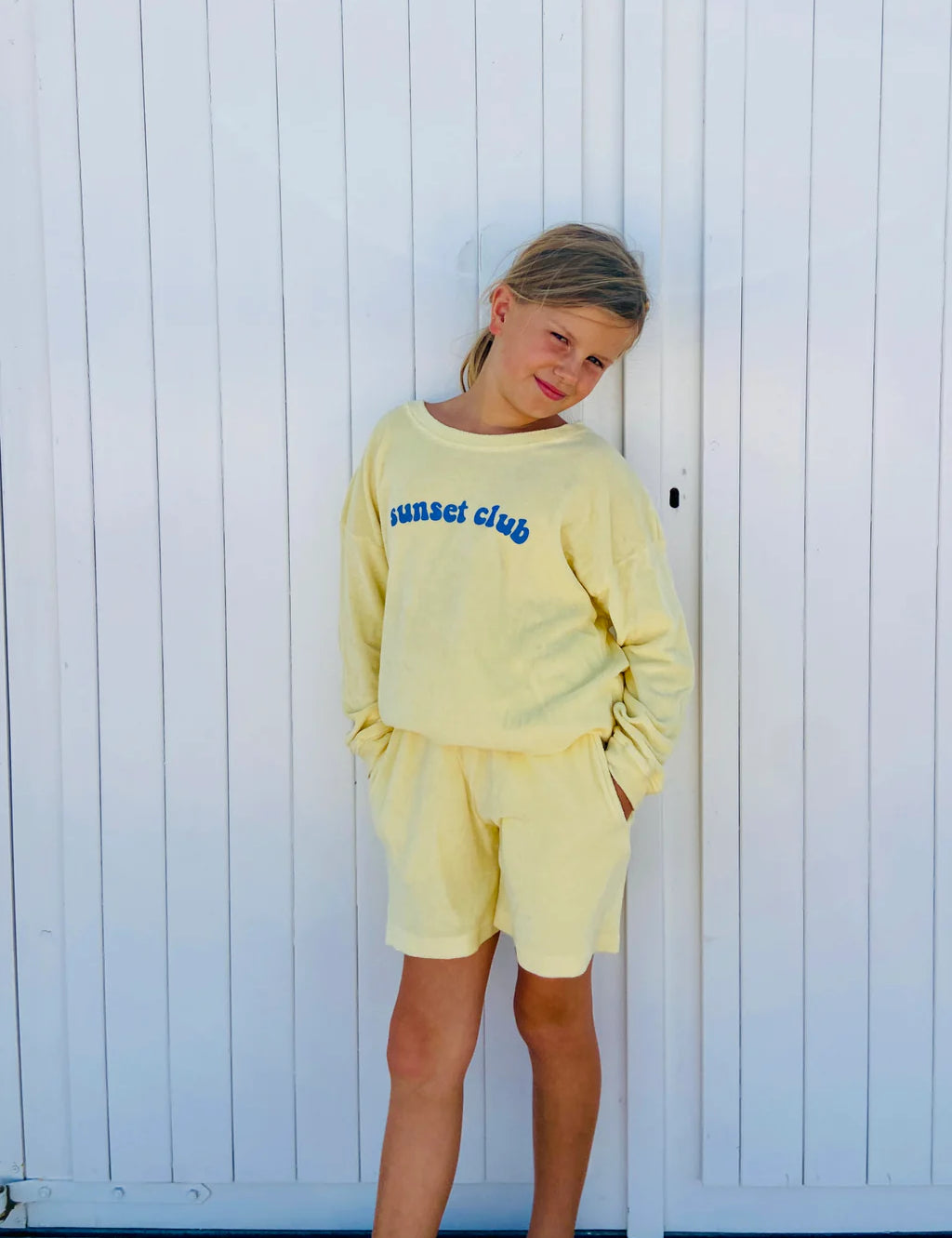 Ella and rapha | Sweater terry sunset club - butter yellow
