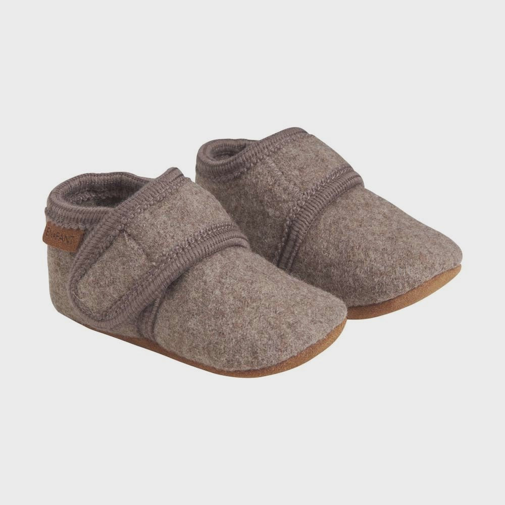 Enfant | Baby wool slippers | Walnut