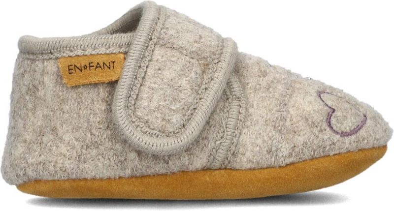 Enfant | Baby wool slippers w/ embroidery | Heart