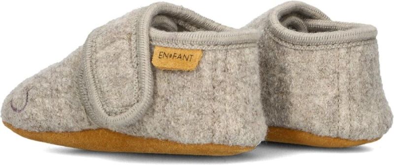 Enfant | Baby wool slippers w/ embroidery | Heart