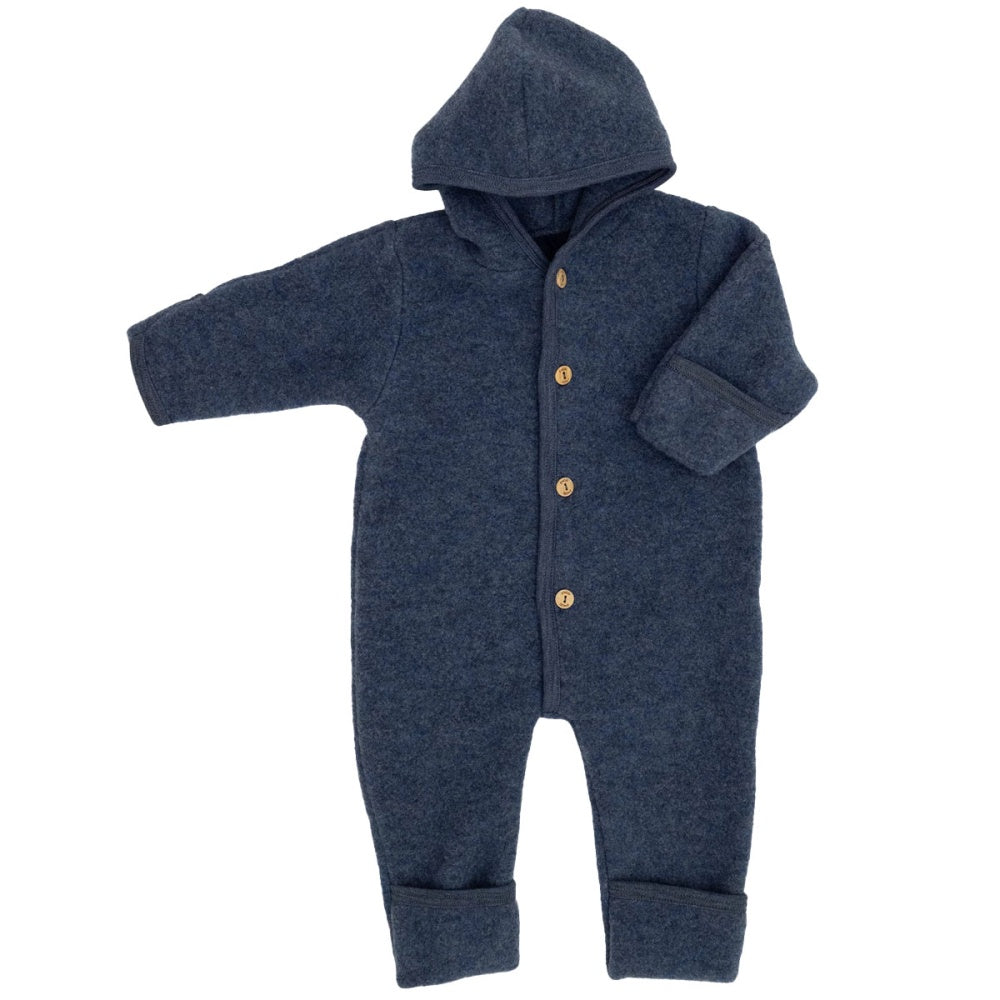 Engel | Hooded overall - Blue melange