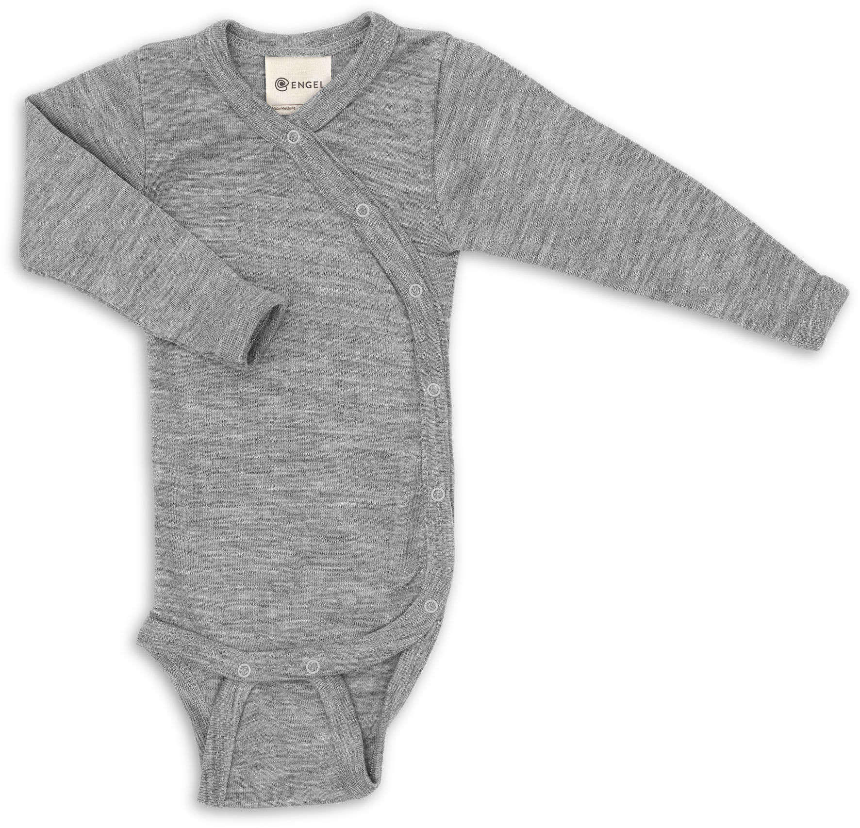 Engel Natur | Wikkelromper wol/zijde | Light Grey Melange
