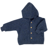 Engel Natur | Wolfleece jasje met capuchon | Blue Melange